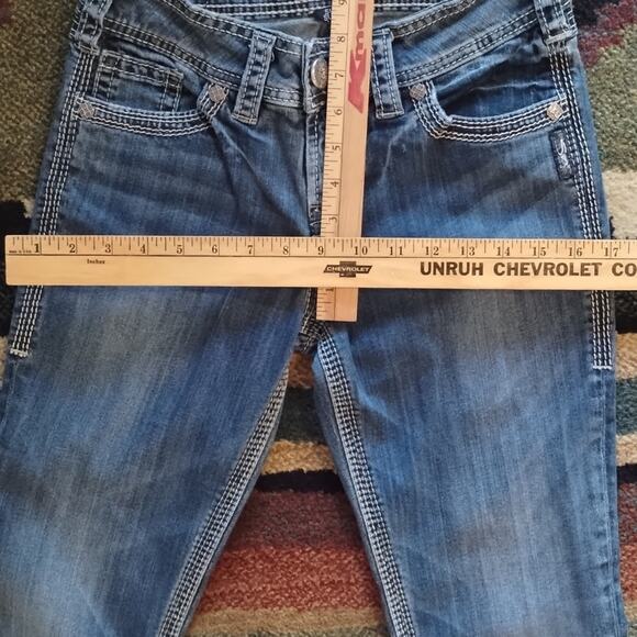 Silver Jeans 17" Suki Surplus Embroidered Flap Pockets 26/29 Women's Denim Jean - Picture 8 of 16